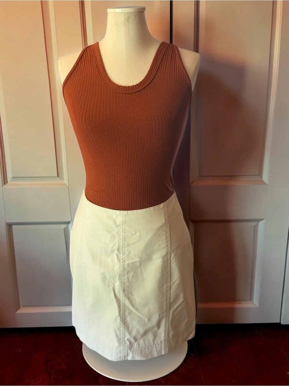 Free People Intimately‎ Speed Dial Ribbed Bodysuit Rust Orange XS